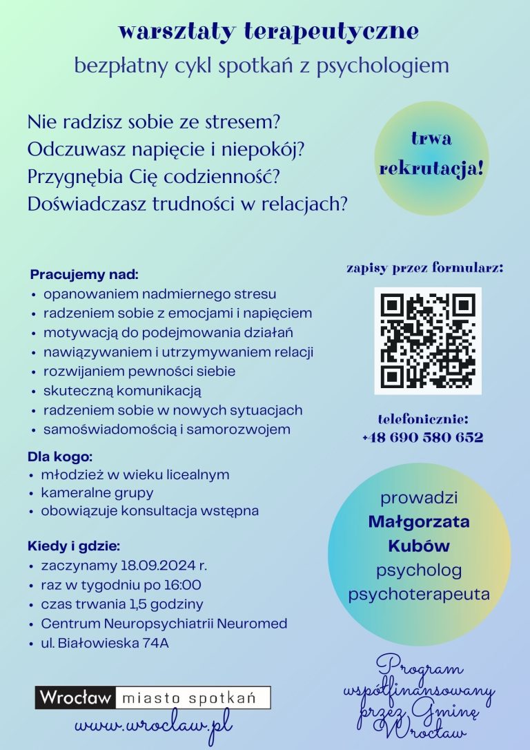 Rodzice, Uczniowie – bezpłatne warsztaty psychologiczne