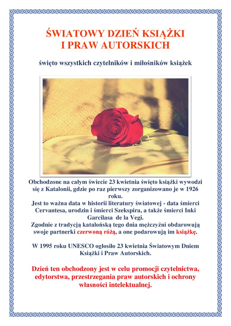 ŚWIATOWY DZIEŃ KSIĄŻKI I PRAW AUTORSKICH