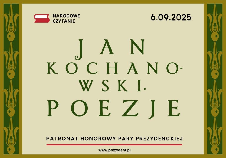 Narodowe Czytanie 2025 – poezja Jana Kochanowskiego