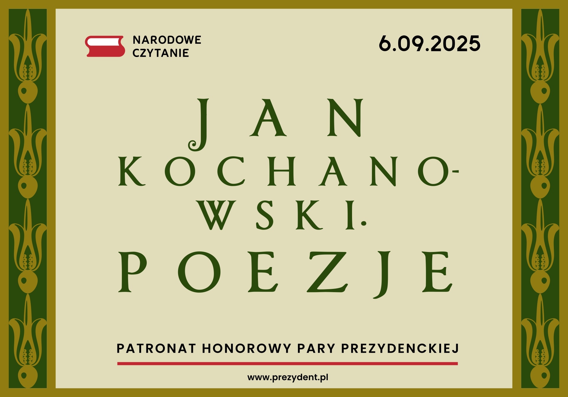 Narodowe Czytanie 2025 – poezja Jana Kochanowskiego